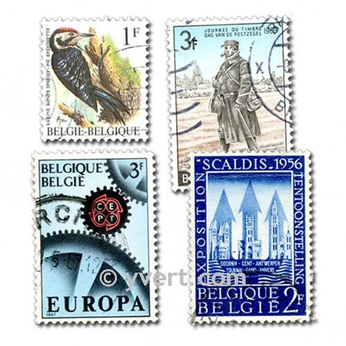 BELGIQUE : pochette de 200 timbres (Oblitérés)