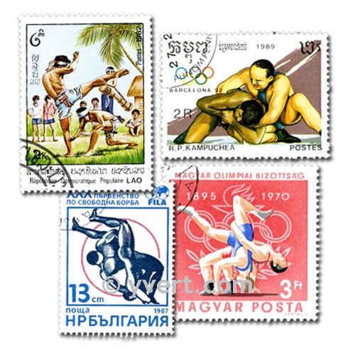 WRESTLING: envelope of 50 stamps