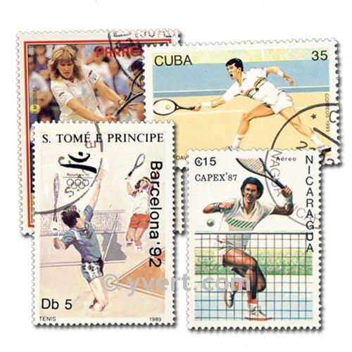 TENNIS: envelope of 25 stamps