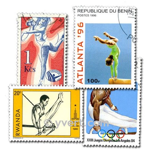 GYMNASTIQUE : pochette de 50 timbres (Oblitérés)