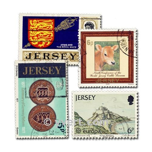 JERSEY : pochette de 100 timbres (Oblitérés)