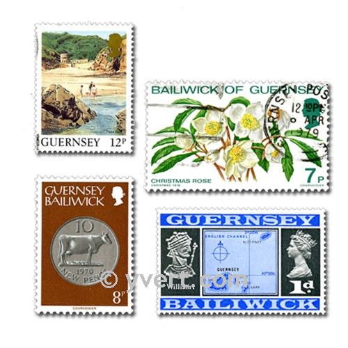 GUERNSEY: envelope of 100 stamps