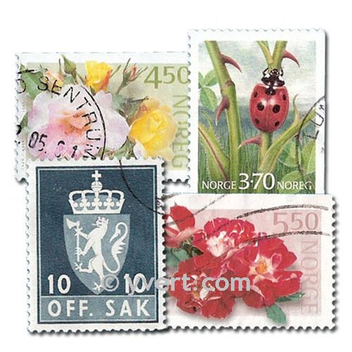 NORWAY: envelope of 100 stamps