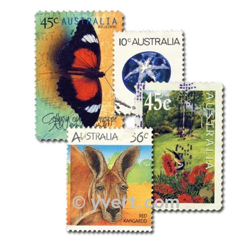 AUSTRALIA: envelope of 100 stamps