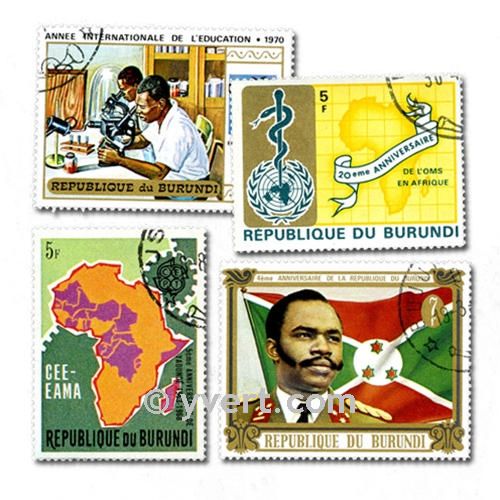 BURUNDI : pochette de 100 timbres (Oblitérés)