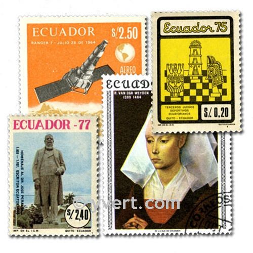 ECUADOR: envelope of 100 stamps