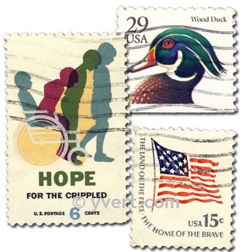 UNITED STATES: envelope of 300 stamps