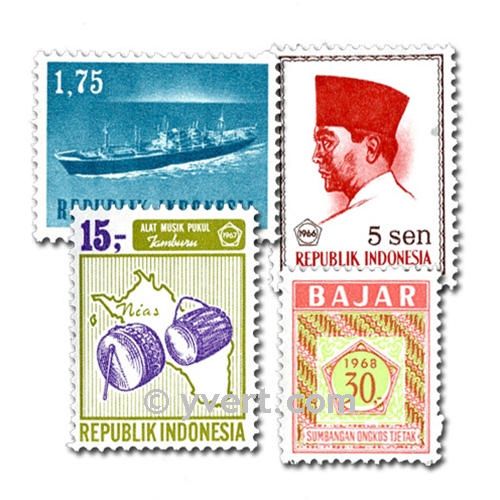 INDONESIA: envelope of 100 stamps