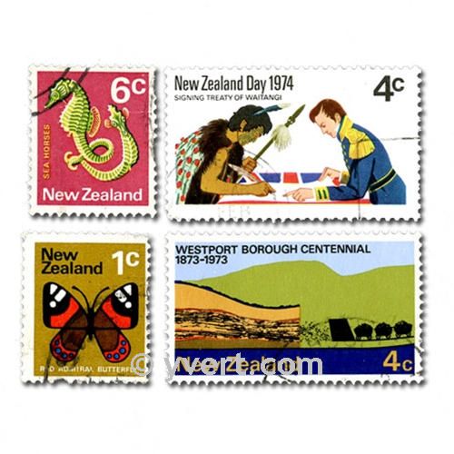 NEW ZEALAND: envelope of 100 stamps