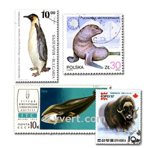 POLAR ANIMALS: envelope of 100 stamps