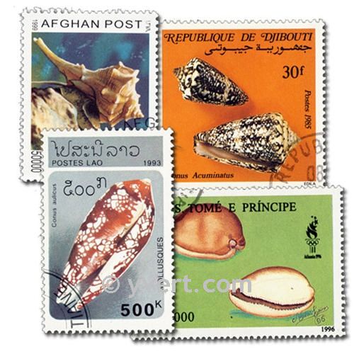 SHELLS: envelope of 50 stamps