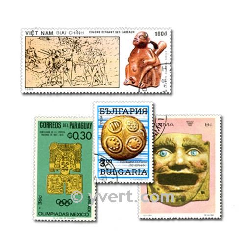 SCULPTURES: envelope of 100 stamps