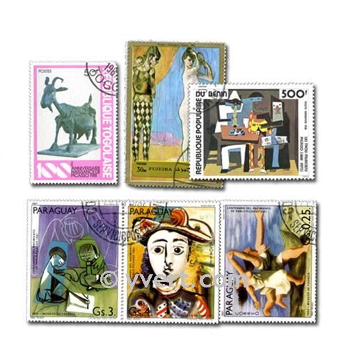 PICASSO : pochette de 50 timbres (Oblitérés)