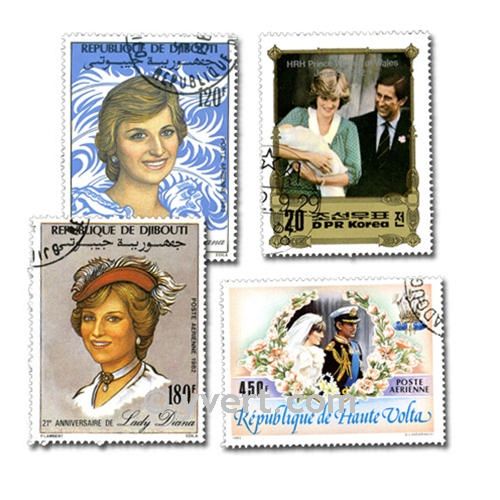 LADY DIANA: lote de 100 sellos