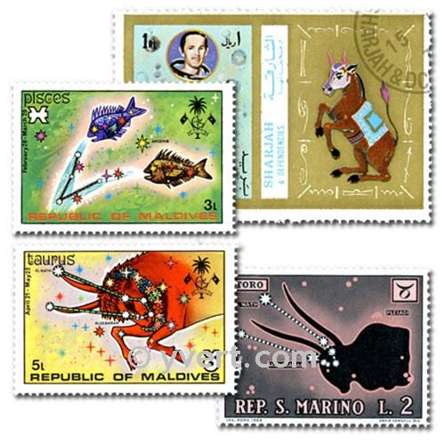 ASTROLOGY: envelope of 25 stamps