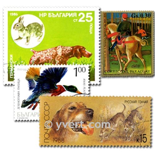 HUNTING: envelope of 25 stamps