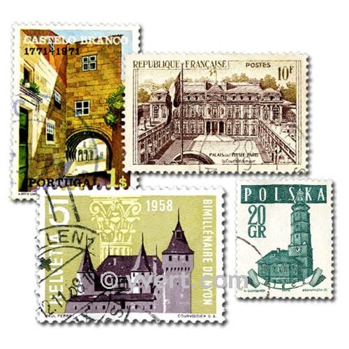 CASTLES: envelope of 100 stamps