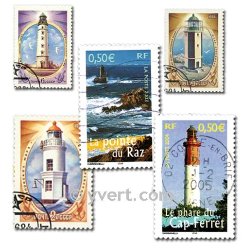 LIGHTHOUSES: envelope of 25 stamps