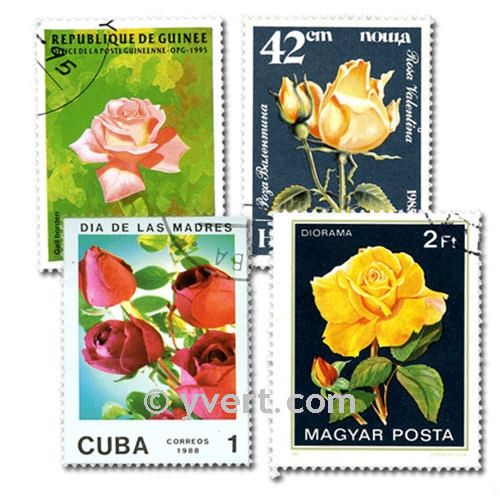 ROSES: envelope of 50 stamps