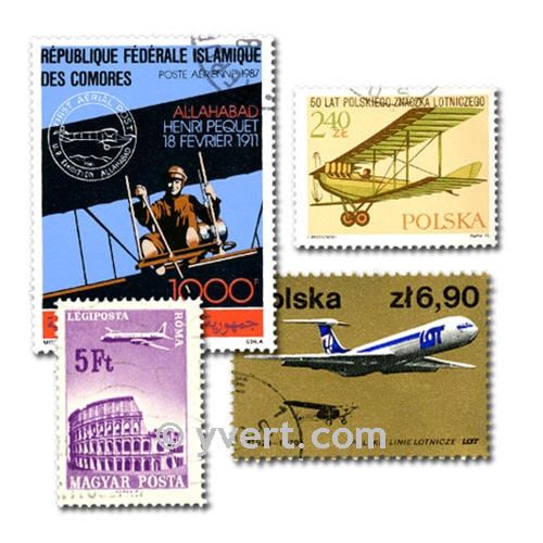 PLANES: envelope of 100 stamps