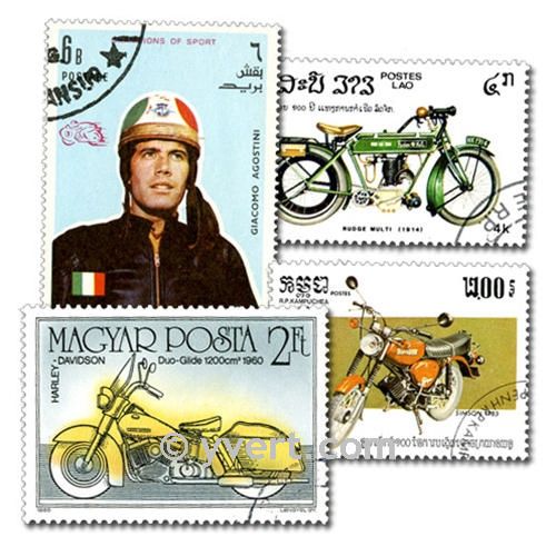 MOTORBIKES: envelope of 100 stamps