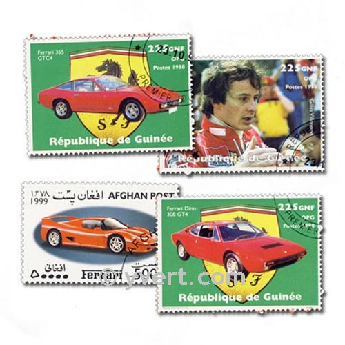 FERRARI CARS: envelope of 10 stamps