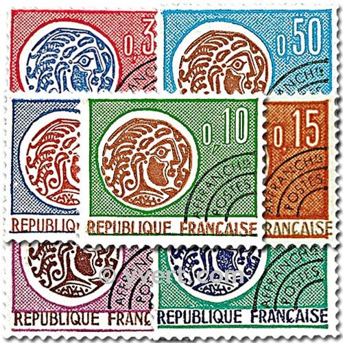 n° 123/129 -  Selo França Pré-obliterados