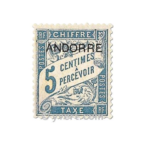 n° 1/8 -  Timbre Andorre Taxe