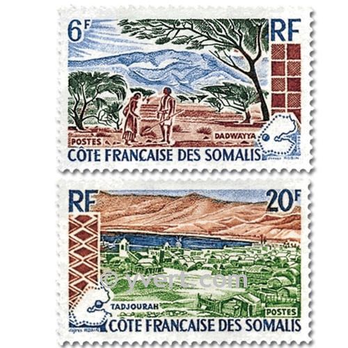 n° 322/323 -  Timbre Cote des Somalis Poste