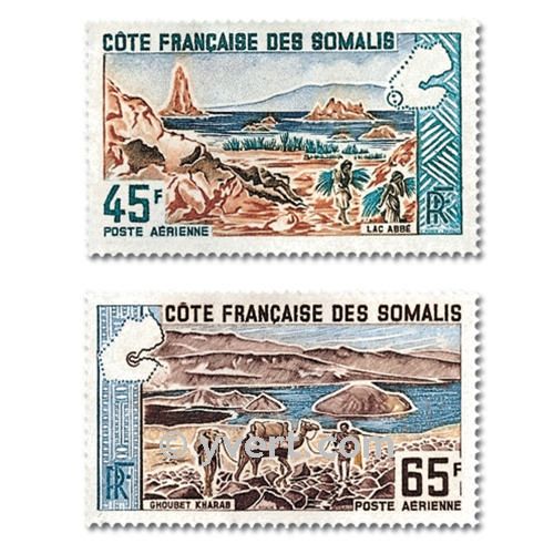 n.o 43 / 44 -  Sello Somalia francesa Correo aéreo