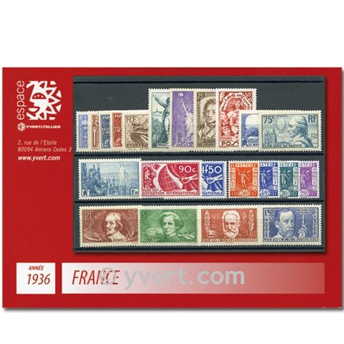 n° 309/333  - Timbre France Année complète  (1936)