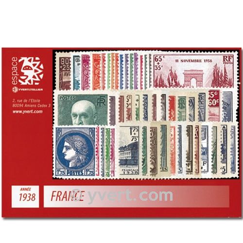 n° 372/418  - Timbre France Année complète  (1938)