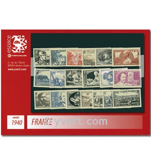 n° 451/469  - Timbre France Année complète  (1940)