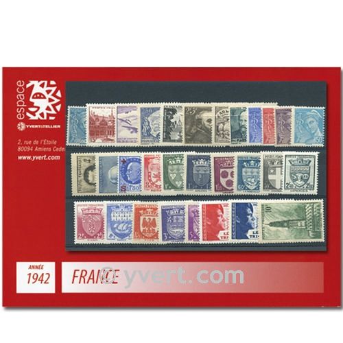 n° 538/567  - Timbre France Année complète  (1942)