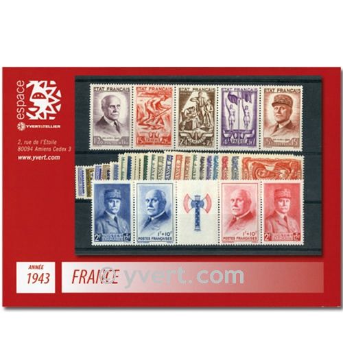 n° 568/598  - Timbre France Année complète  (1943)