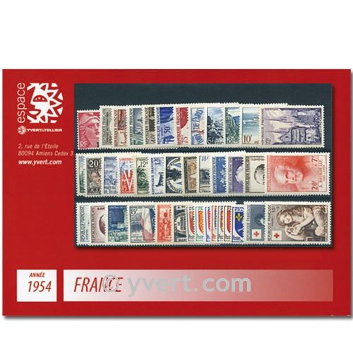 n° 968/1007  - Timbre France Année complète  (1954)