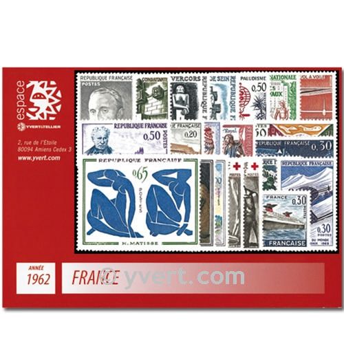 n° 1325/1367  - Selo França Ano completo  (1962)