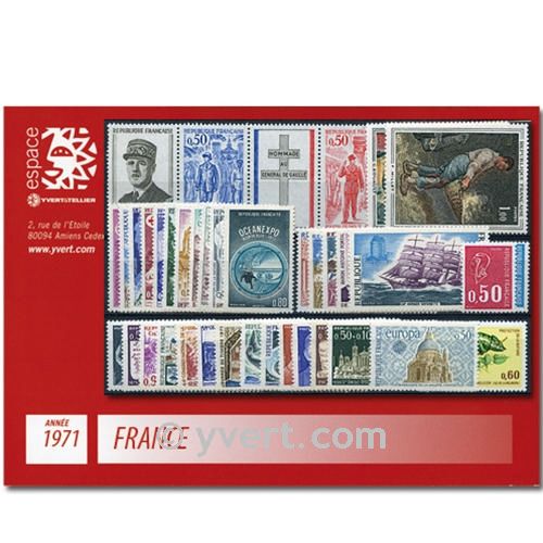 n° 1663/1701  - Timbre France Année complète  (1971)