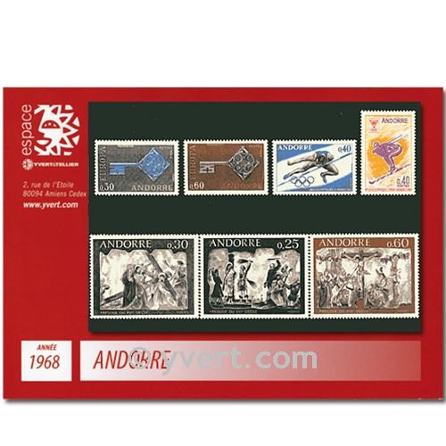 n° 187/193 -  Timbre Andorre Année complète (1968)