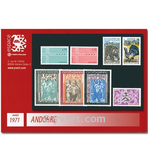 n° 209/216 -  Timbre Andorre Année complète (1971)