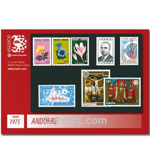 n° 243/250 -  Timbre Andorre Année complète (1975)