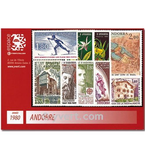 n° 282/290 -  Timbre Andorre Année complète (1980)