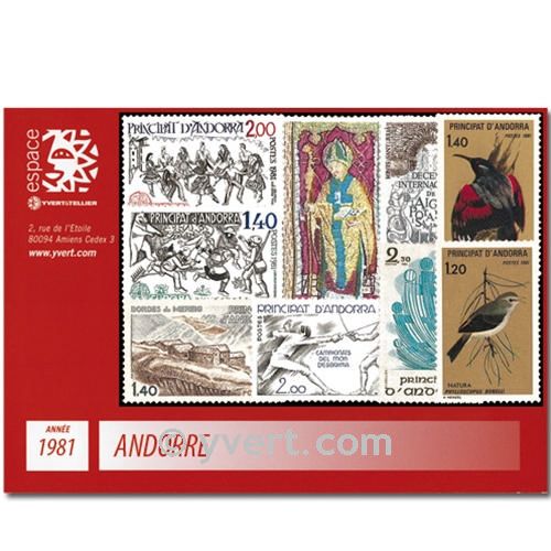 n° 291/299 -  Timbre Andorre Année complète (1981)