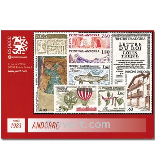 n° 310/326 -  Timbre Andorre Année complète (1983)