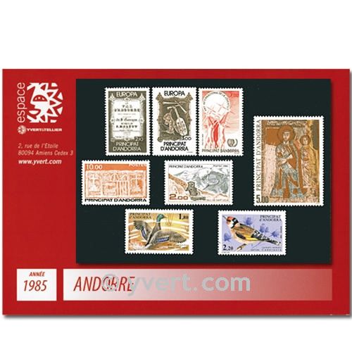 n° 337/344 -  Timbre Andorre Année complète (1985)