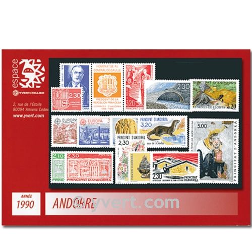 nr. 385/399A -  Stamp Andorra Year set (1990)