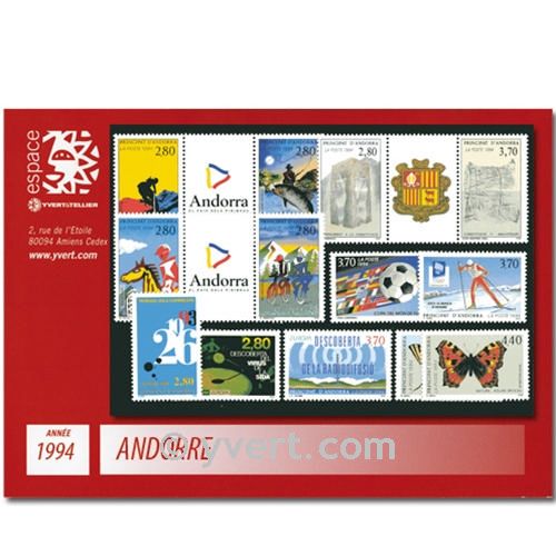 n° 441/453 -  Timbre Andorre Année complète (1994)