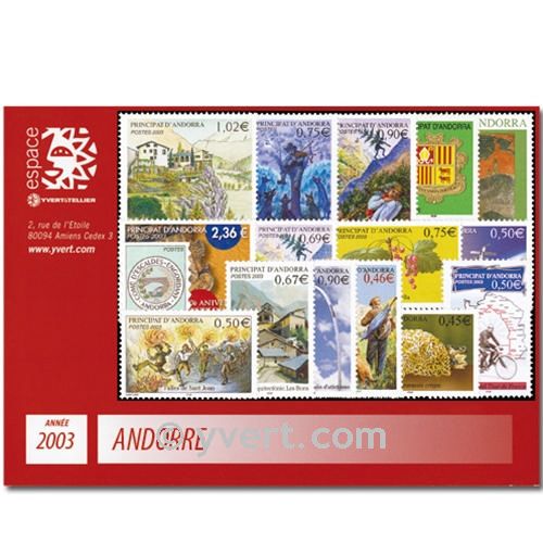 n° 555/574 -  Timbre Andorre Année complète (2002)