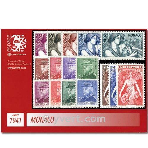 n° 215/233 -  Timbre Monaco Année complète (1941)