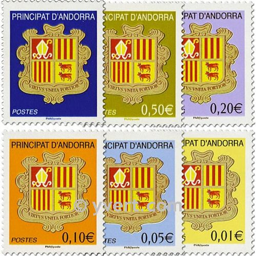 n.o 681/686 -  Sello Andorra Correos